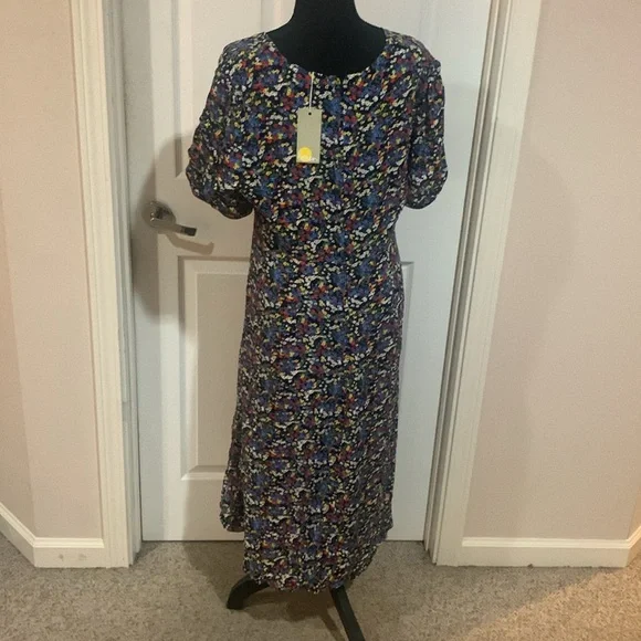 Boden blue red white floral summer boho dress sz 10 - Picture 3 of 4